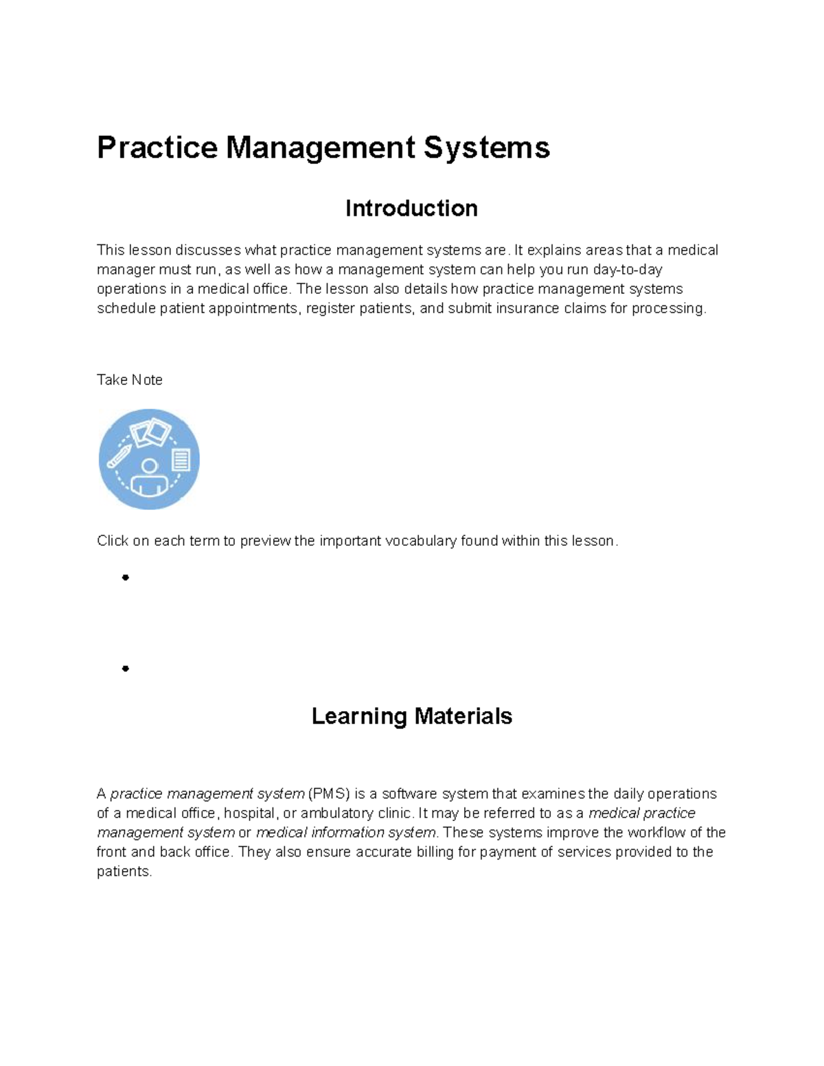 Practice Management Systems - Practice Management Systems Introduction ...