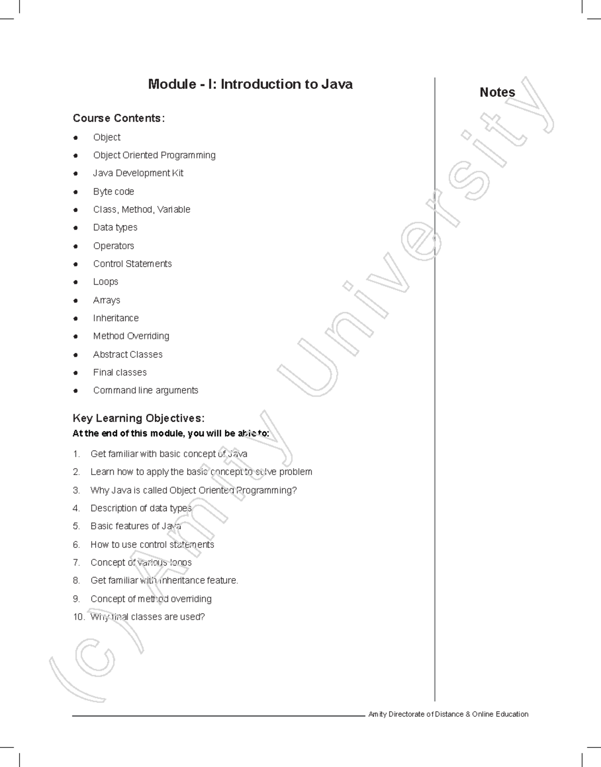 Core Java - ftdturdtyrdtydtyd - Notes Module - I: Introduction to Java ...