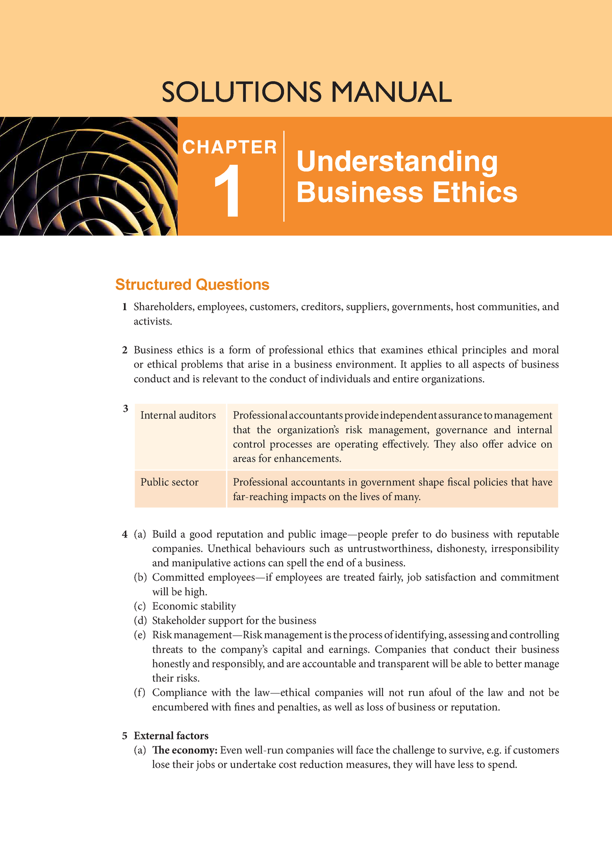 Solutions Manual - Chapter 1 - SOLUTIONS MANUAL Understanding Business ...