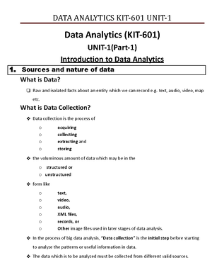 Lec4 - data analytics course notes nptel mooc aktu - Data Analytics ...