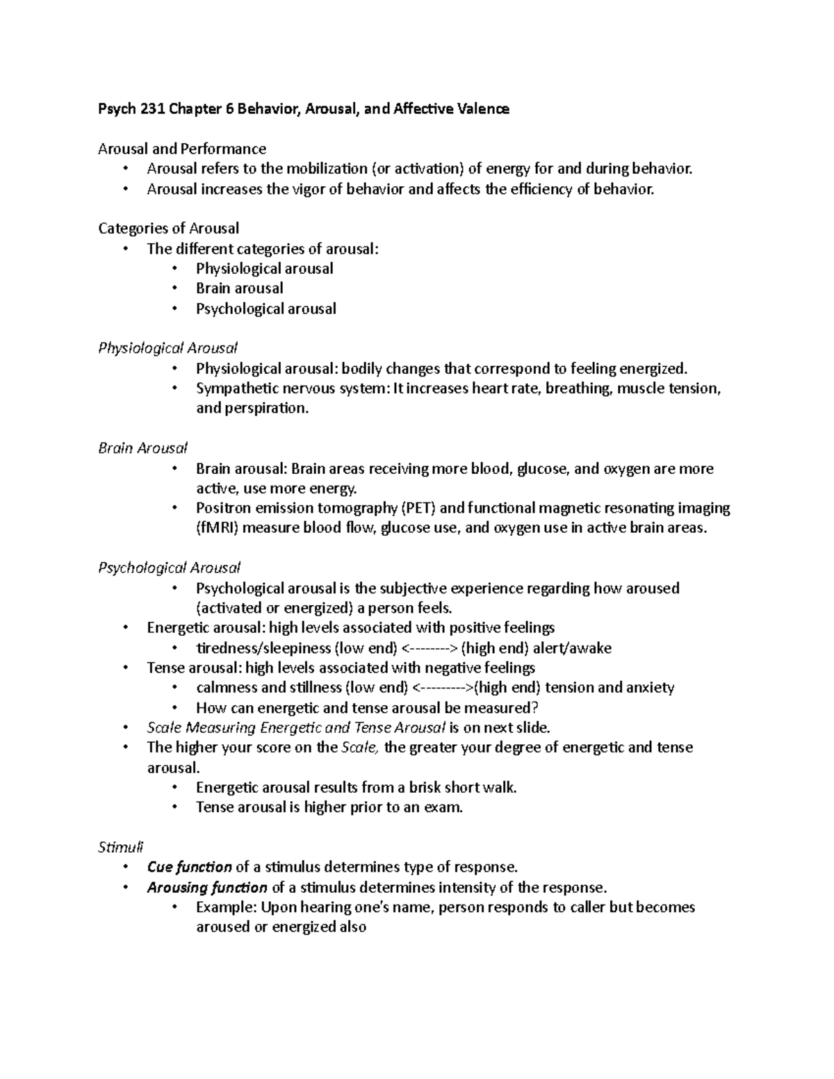 Psych 231 Chapter 6 - Prof. Robinson - Psych 231 Chapter 6 Behavior ...