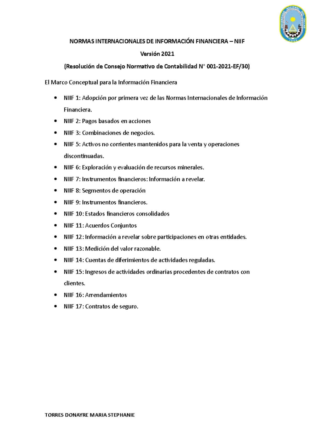 NIIF Y NIC - NIIF Y NIC - NORMAS INTERNACIONALES DE INFORMACIÓN ...