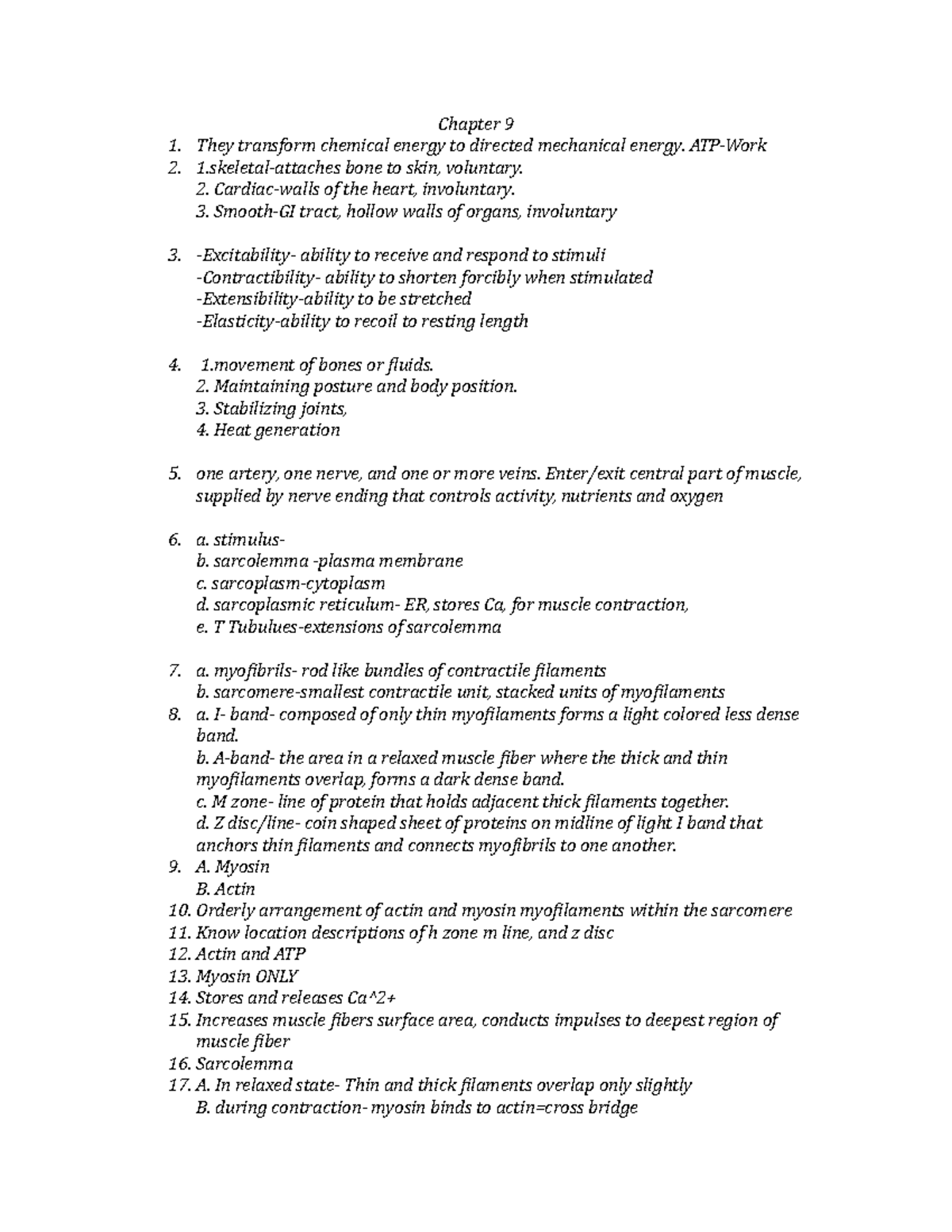 Chapter 9 study guid - Chapter 9 They transform chemical energy to ...