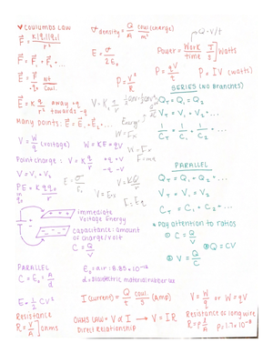 Capacitance notes parallel vs series - PHYS 194 - Studocu