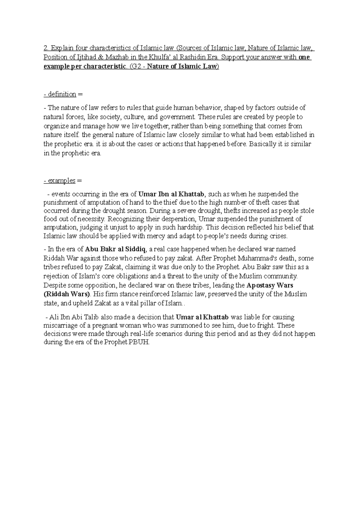 Jawapan TUTO ILS - good luck - Explain four characteristics of Islamic ...