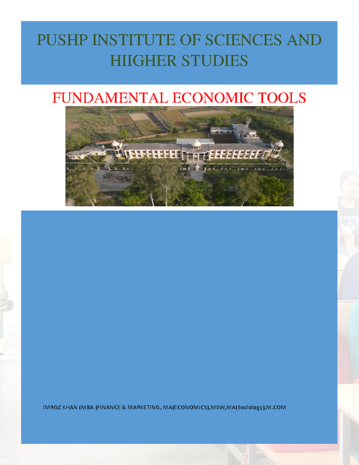 Economic Tools in Managerial Economics for Decision Making PUSHP