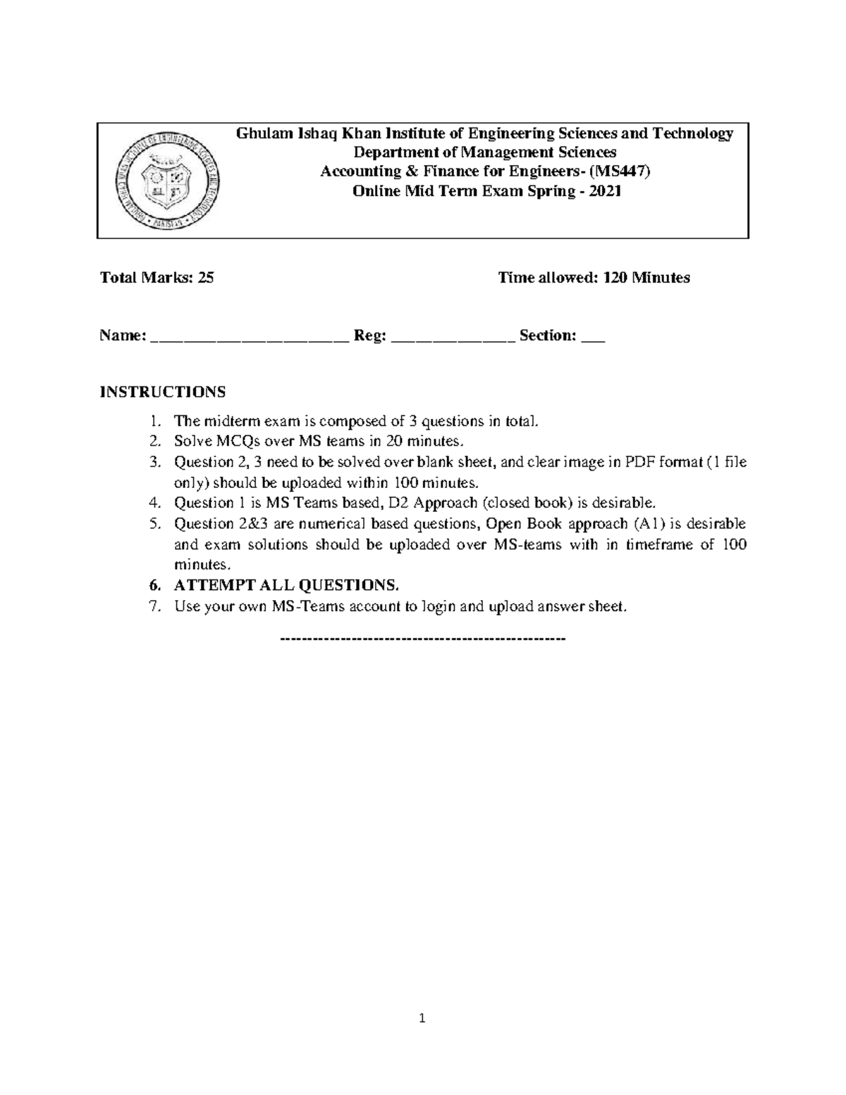 MIDA&F(MS447) - Questions to practice. balance sheet, ledger accounts ...