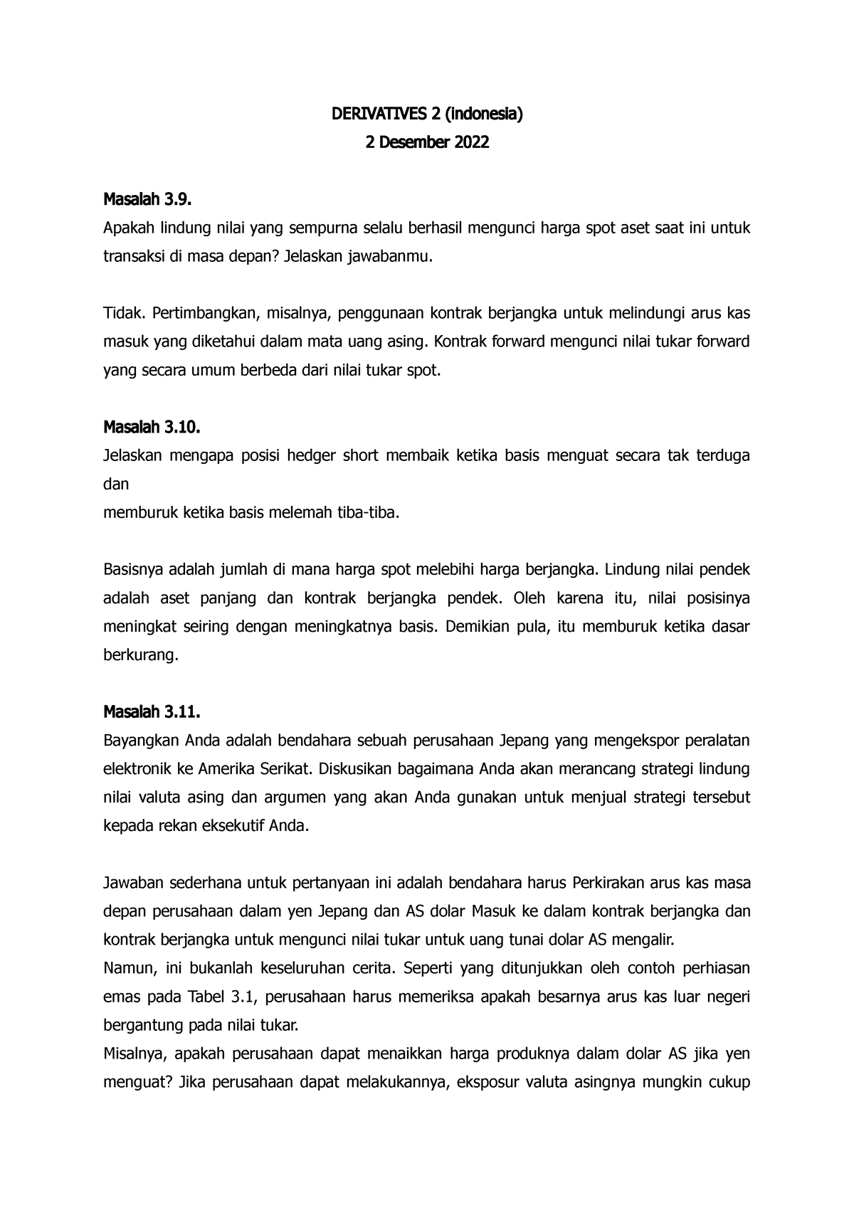 Derivatives 2 (indonesia) - DERIVATIVES 2 (indonesia) 2 Desember 2022 ...