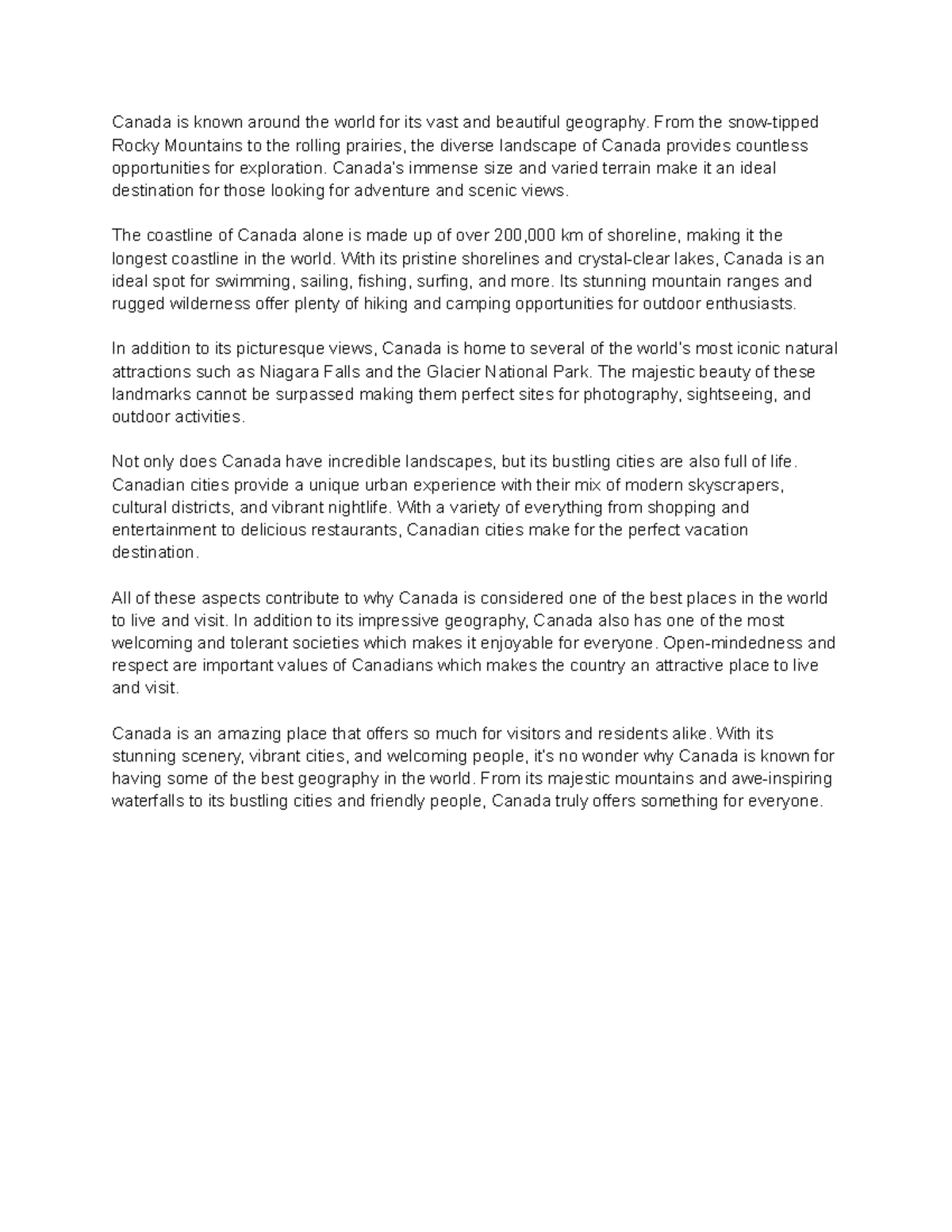 Wonderful geography of canada - Canada is known around the world for