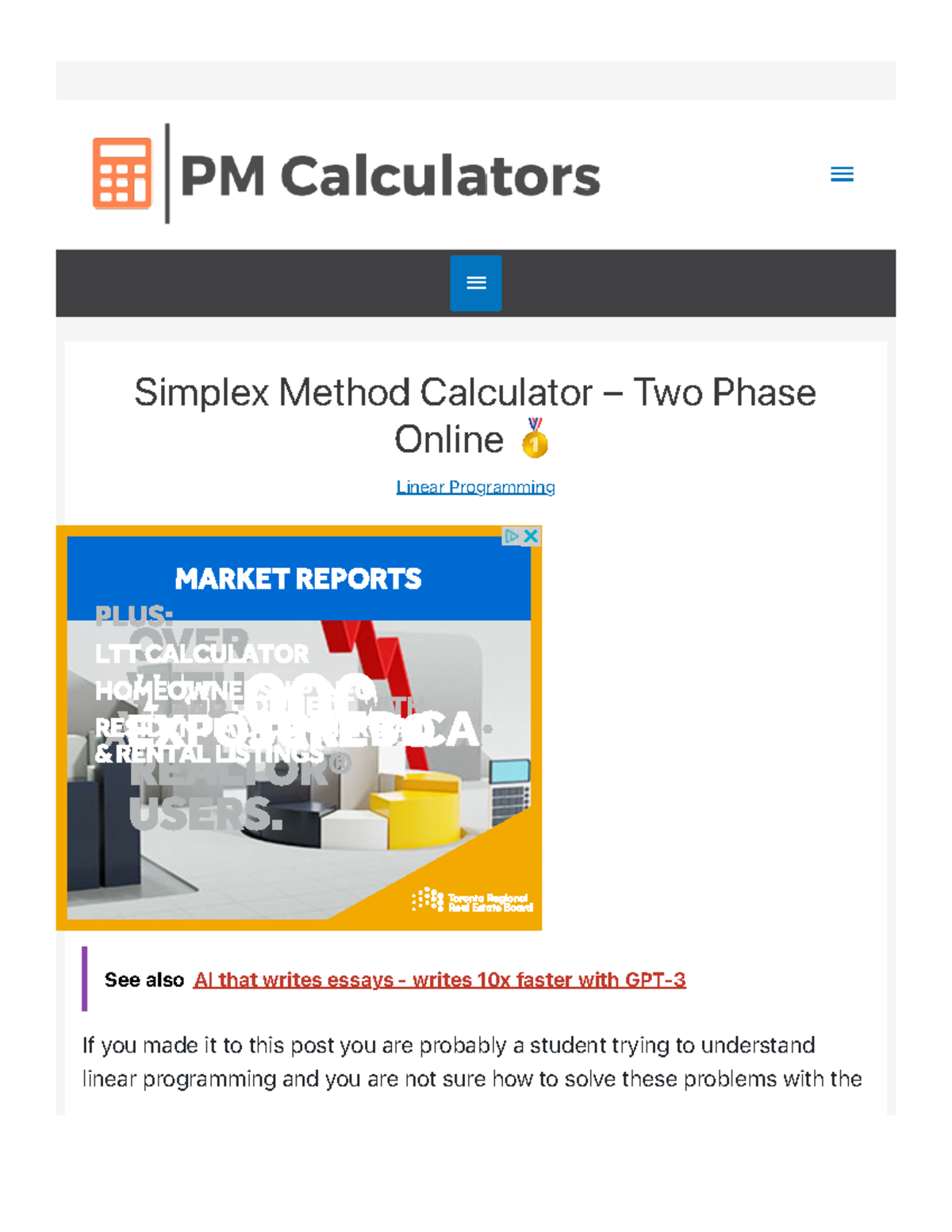 Simplex Method Calculator - Two Phase Online 🥇 - Simplex Method ...