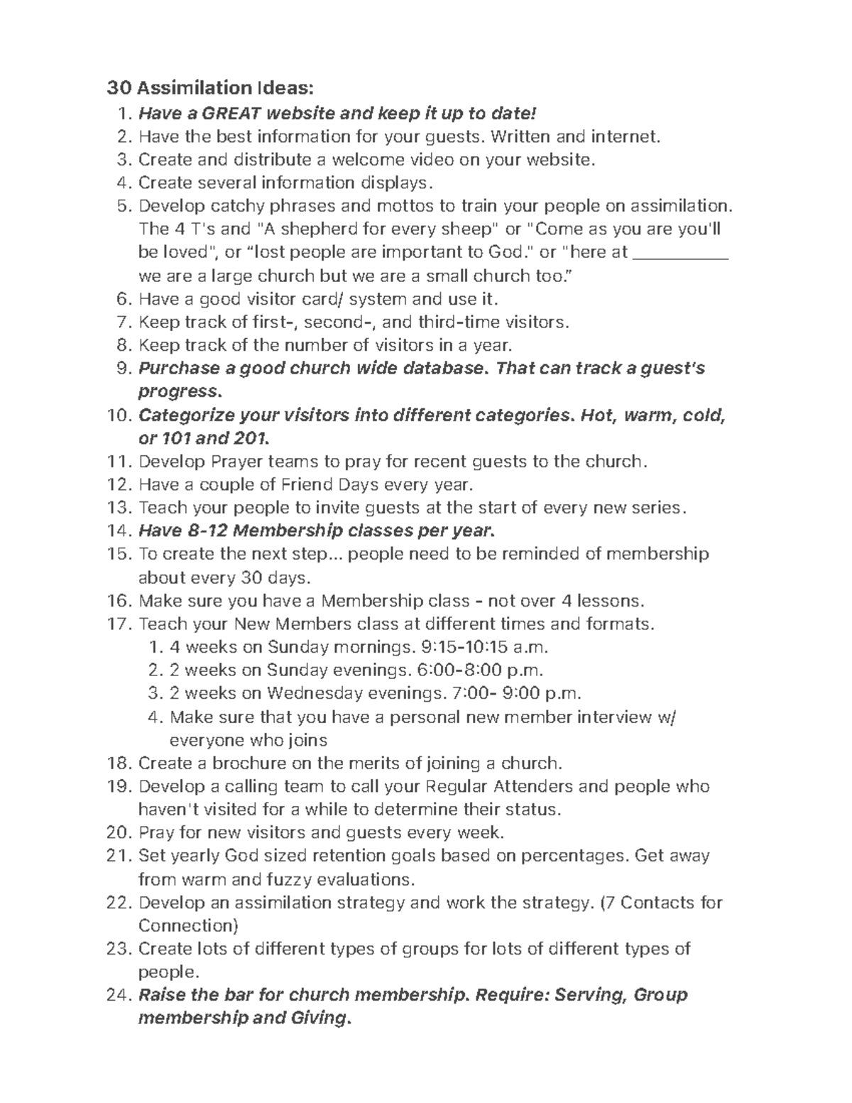 30 Assimilation Ideas 1 2 3 4 5 6 7 8 9 10 11 12 13 14 