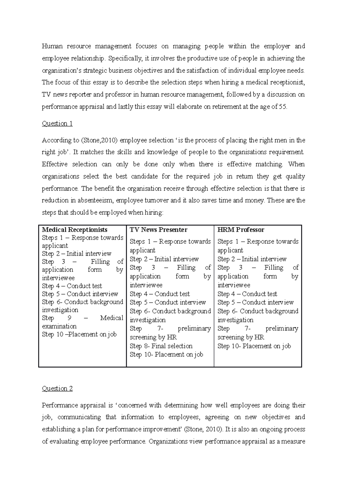 MG 302- A2 S11119893 - Samester 1 - Assignment 1 - Human Resource ...