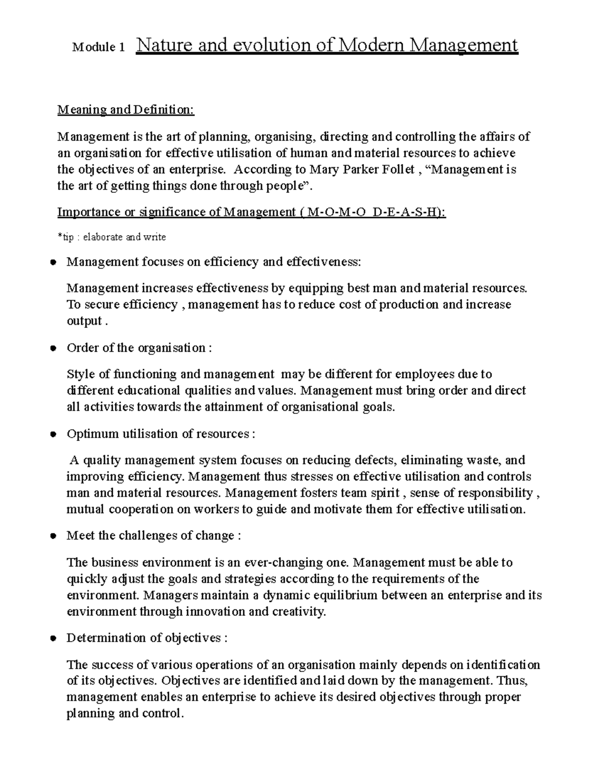 Nature and evolution of management - Module 1 Nature and evolution of ...