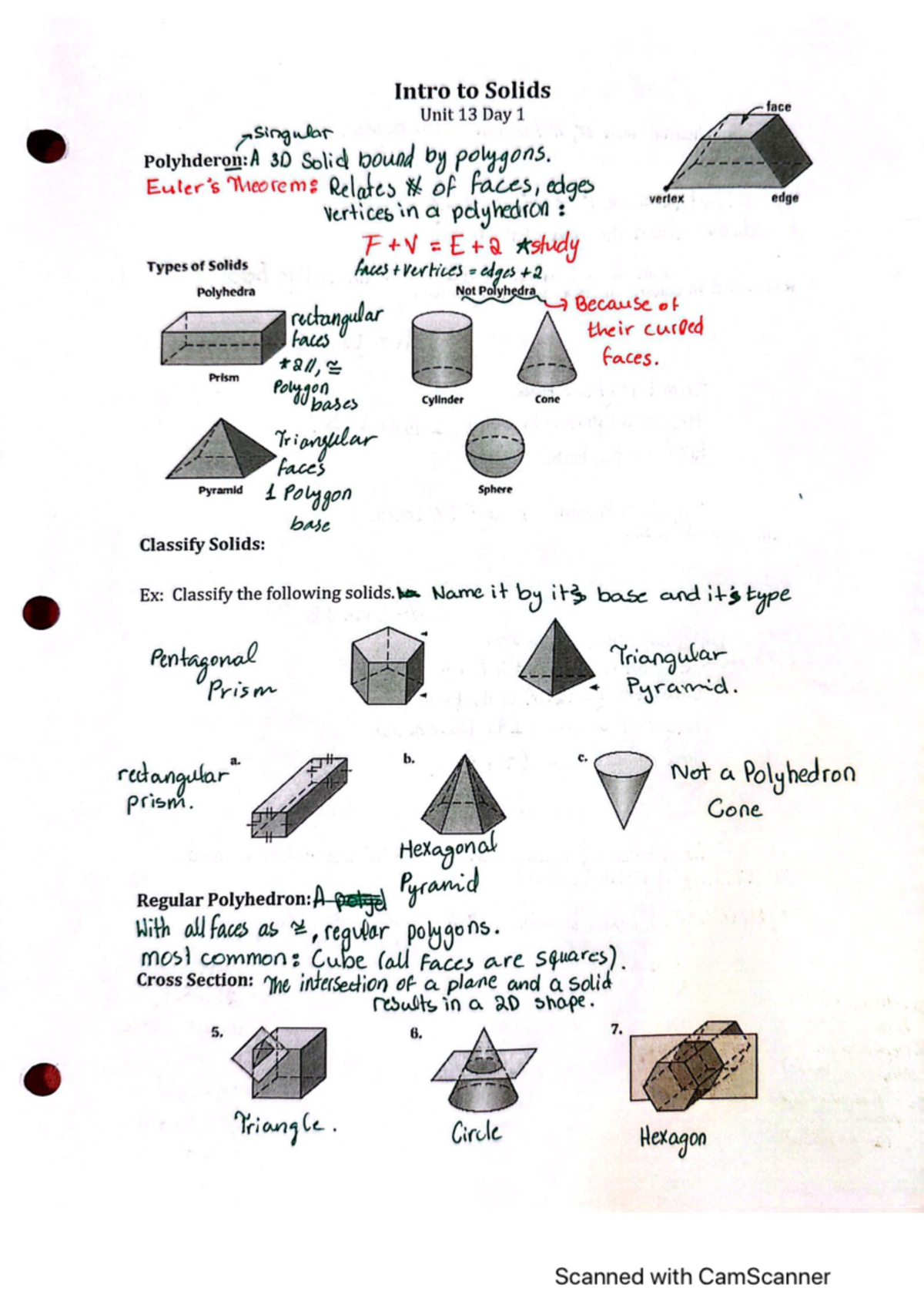 13.1 Notes - This is class noted for geometry honors. They include the ...