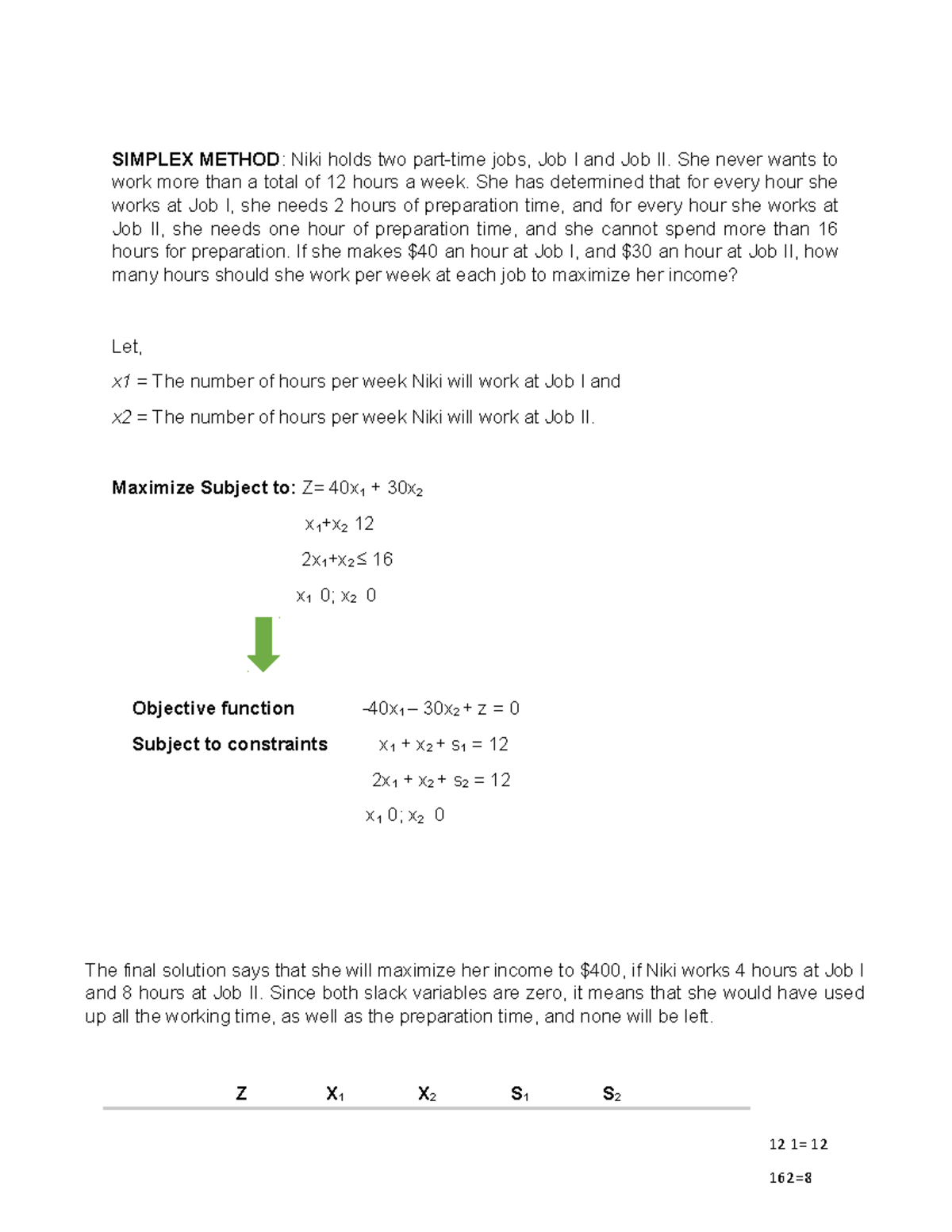 problem-3-simplex-method-niki-holds-two-part-time-jobs-job-i-and