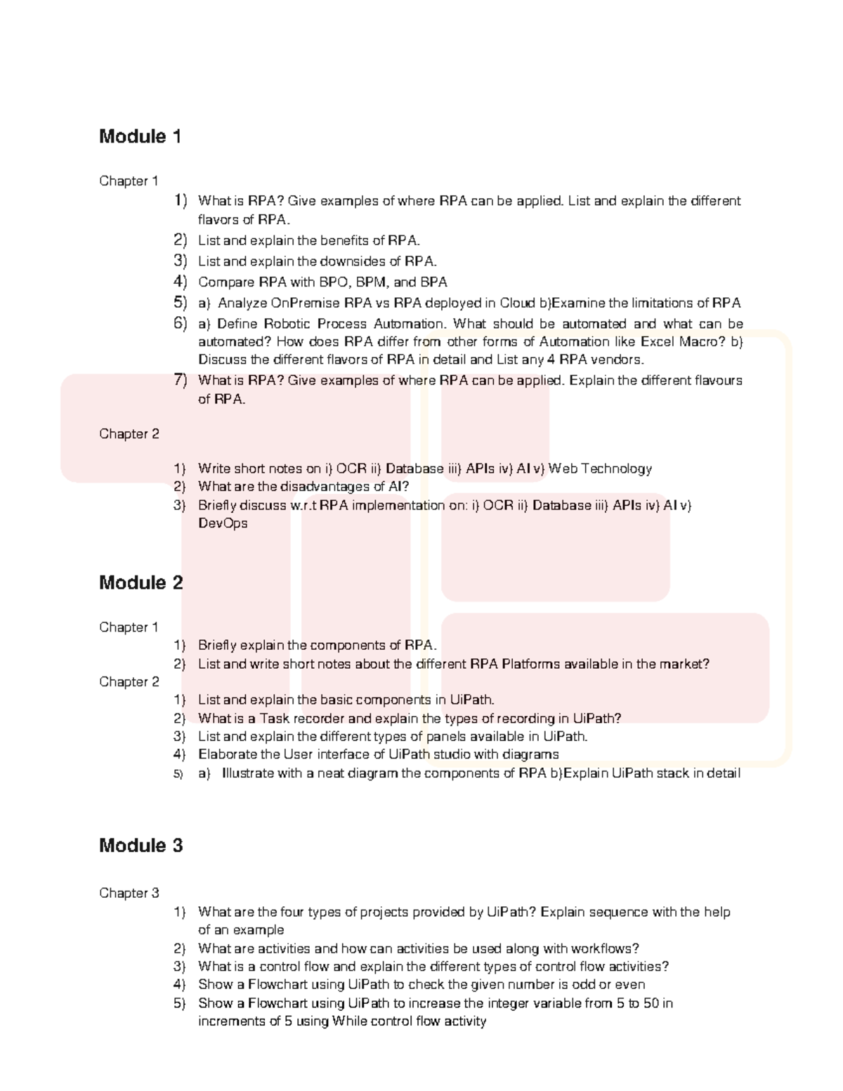 RPA simp tie - N/A - Module 1 Chapter 1 1) What is RPA? Give examples ...