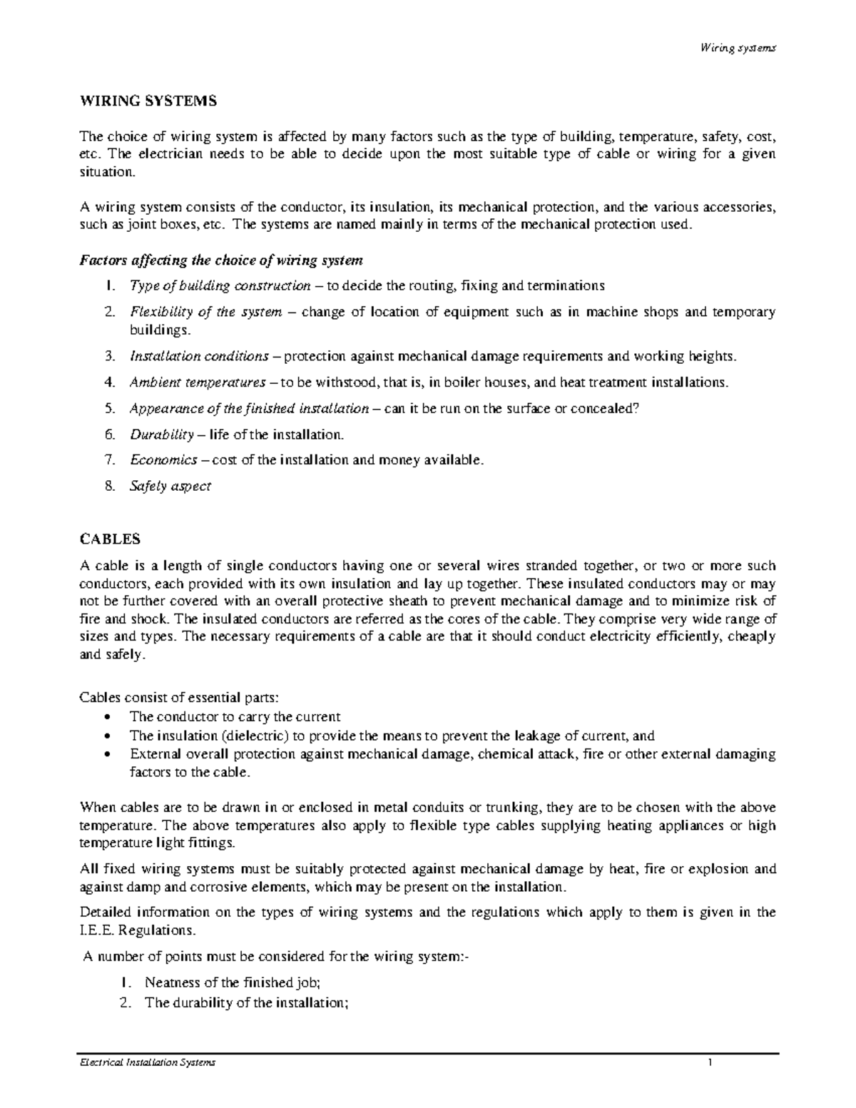 2-wiring-systems - Wiring systems notes Wiring systems notes - WIRING ...