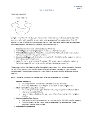 case study analysis on homelessness