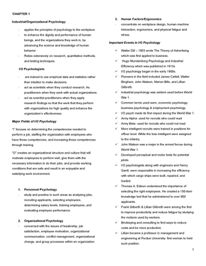 Chapter 1 Introduction To Industrial/Organizational Psychology - The ...