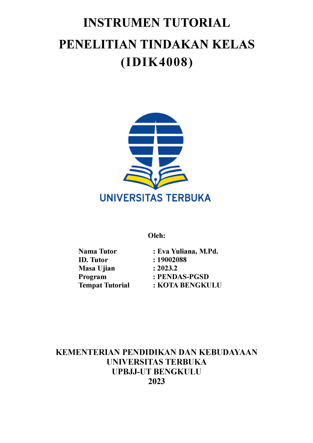 Ratsat PTK Silayar - Ddddddd - INSTRUMEN TUTORIAL PENELITIAN TINDAKAN ...