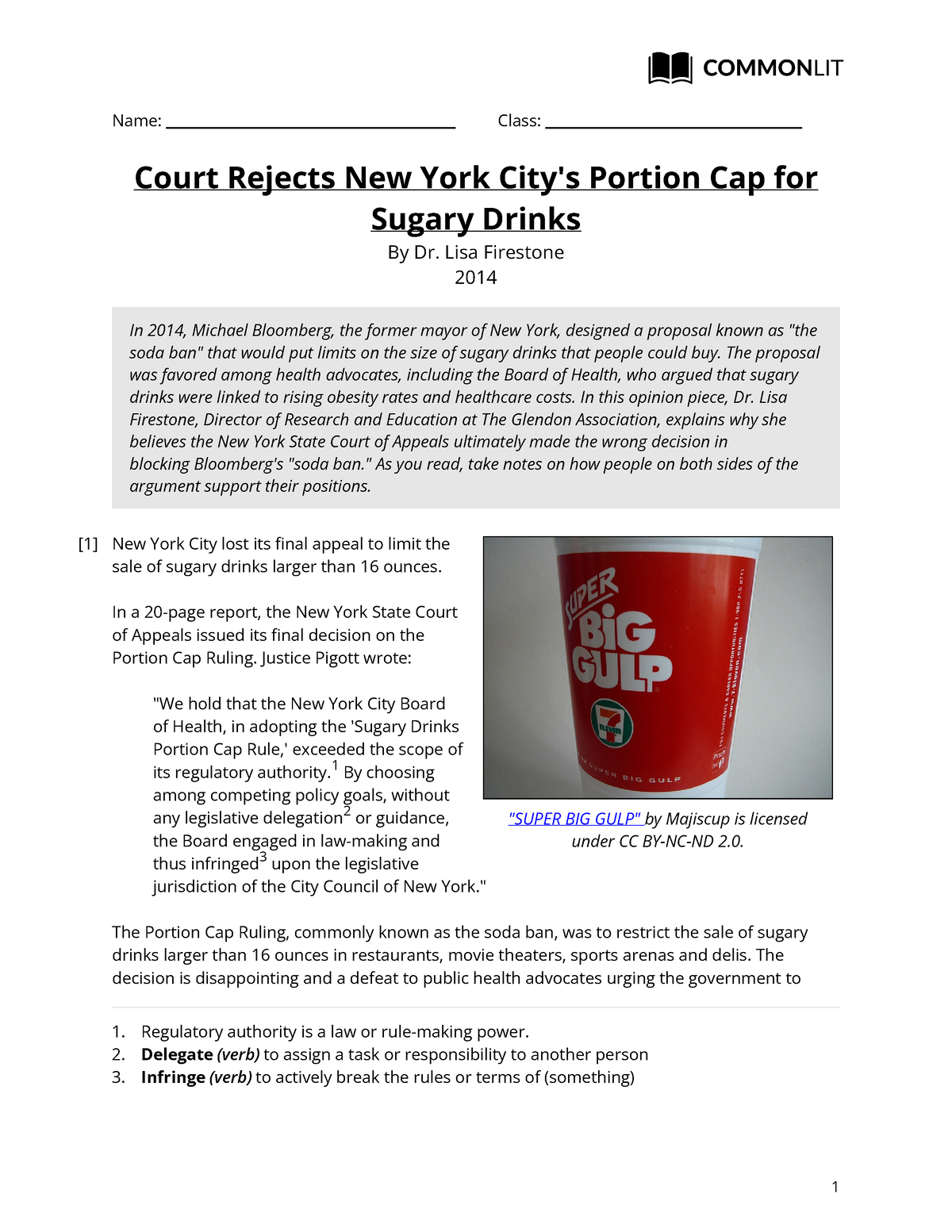 Court Rejects New York Citys Portion Cap For Sugary Drinks Teacher 14 Name Class Super