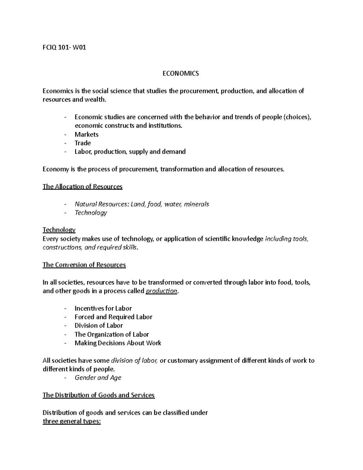 fciq-101-economics-notes-fciq-101-w-economics-economics-is-the