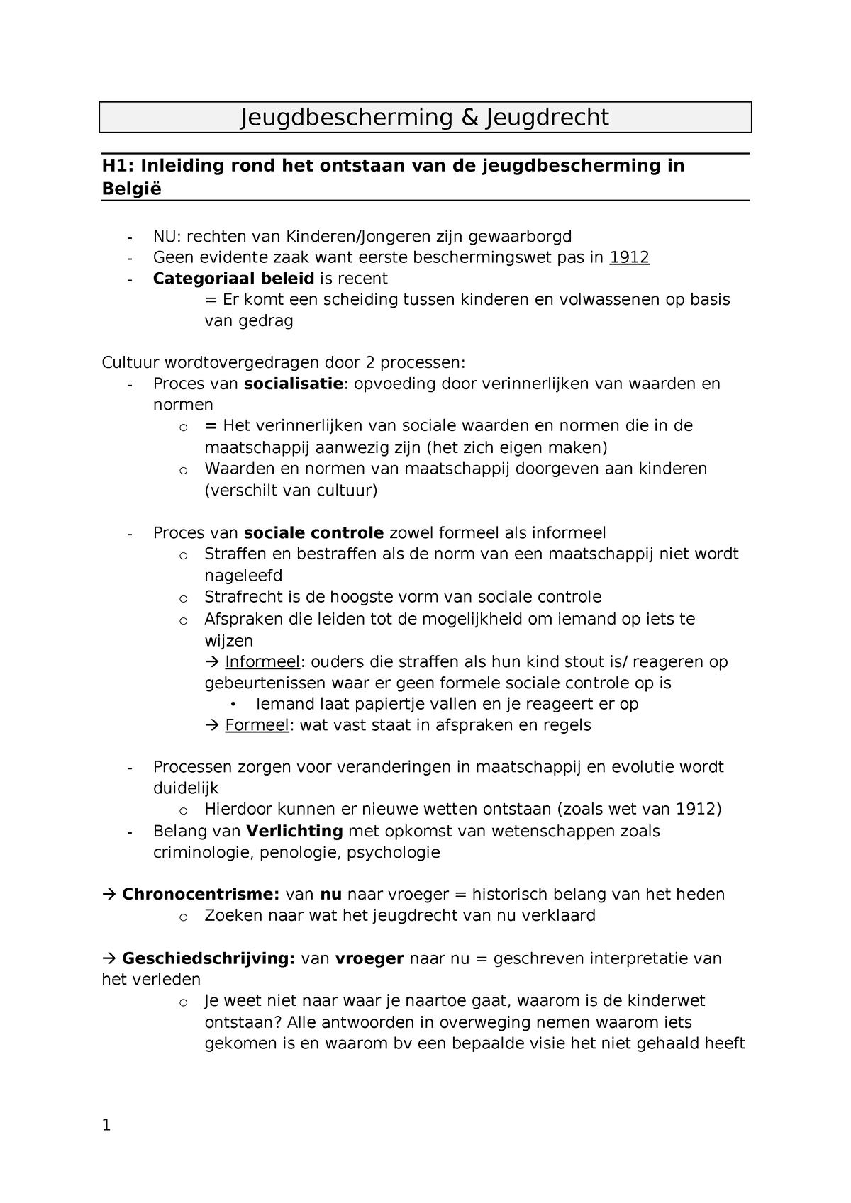 SV Jeugdbescherming: Recht - Jeugdbescherming & Jeugdrecht H1 ...