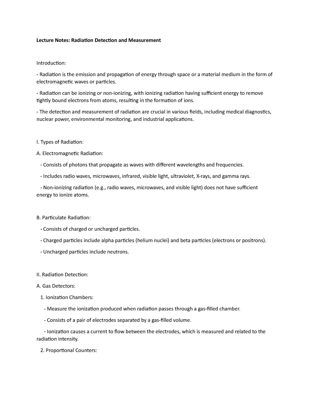 Lecture Notes: Radiation Detection And Measurement - Lecture Notes ...