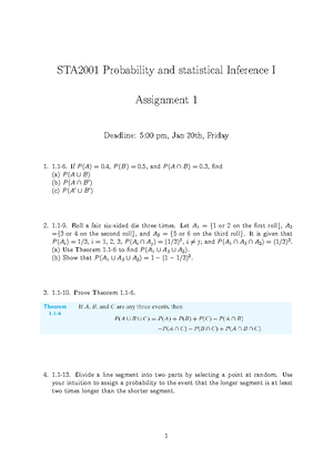 HW1 - Homework - Basic Concepts in Statistics and Probability I - CUHK ...