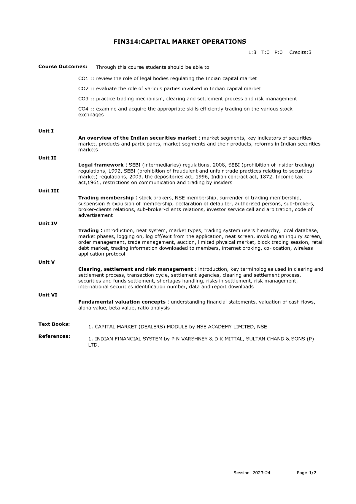 Frm Course Syllabus IPDownload - FIN314:CAPITAL MARKET OPERATIONS ...