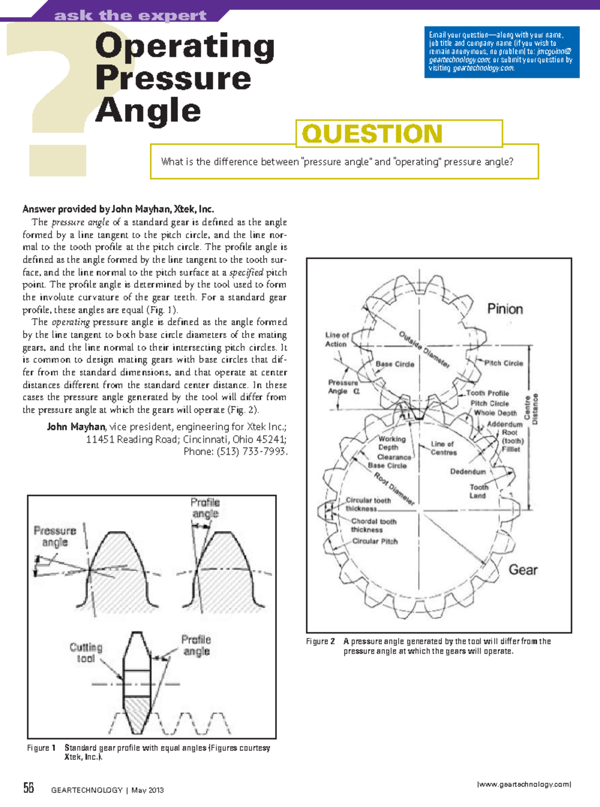 Operatingpressureangle 56 GEAR TECHNOLOGY May 2013
