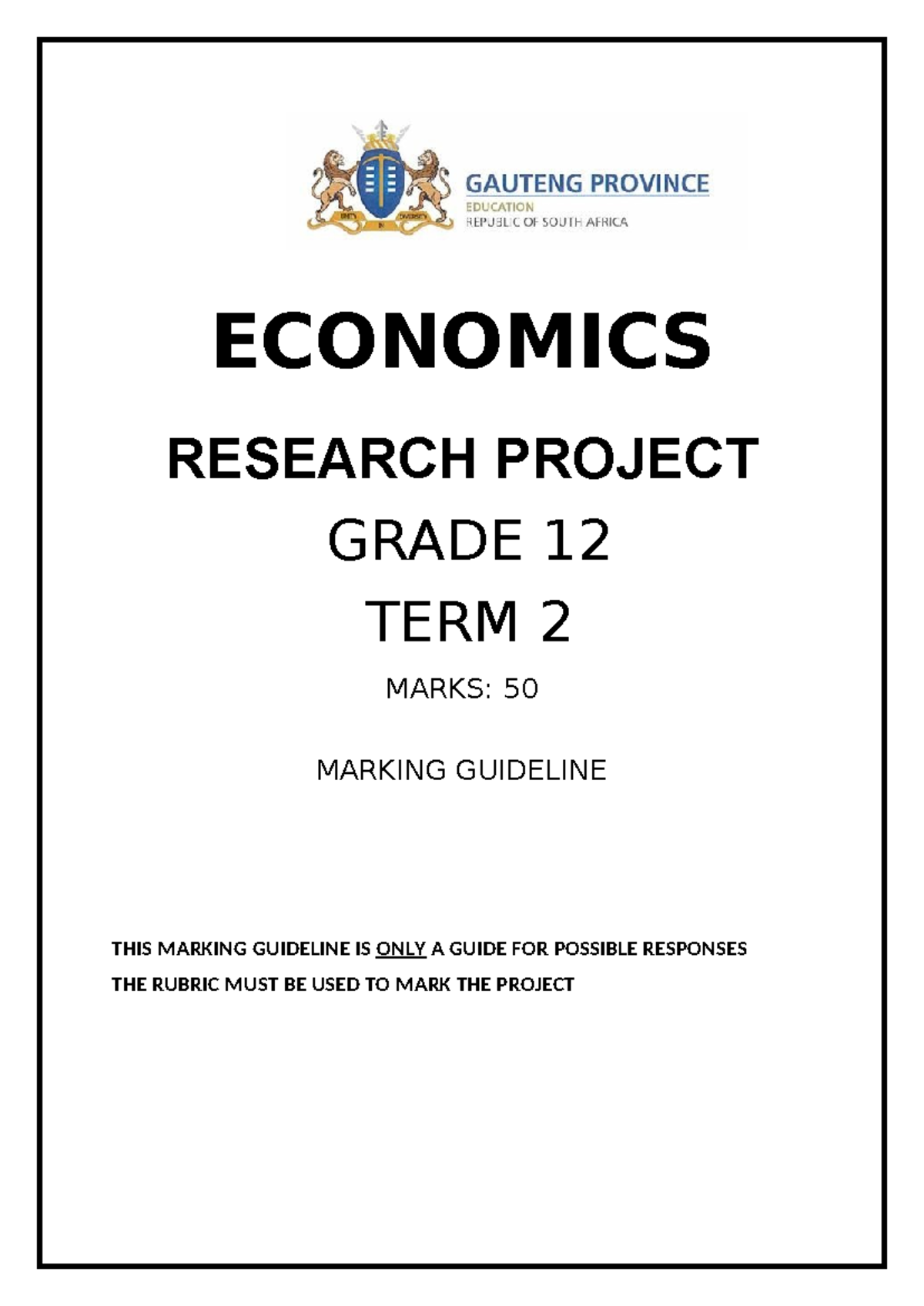 economics research project 2023 grade 12 term 2