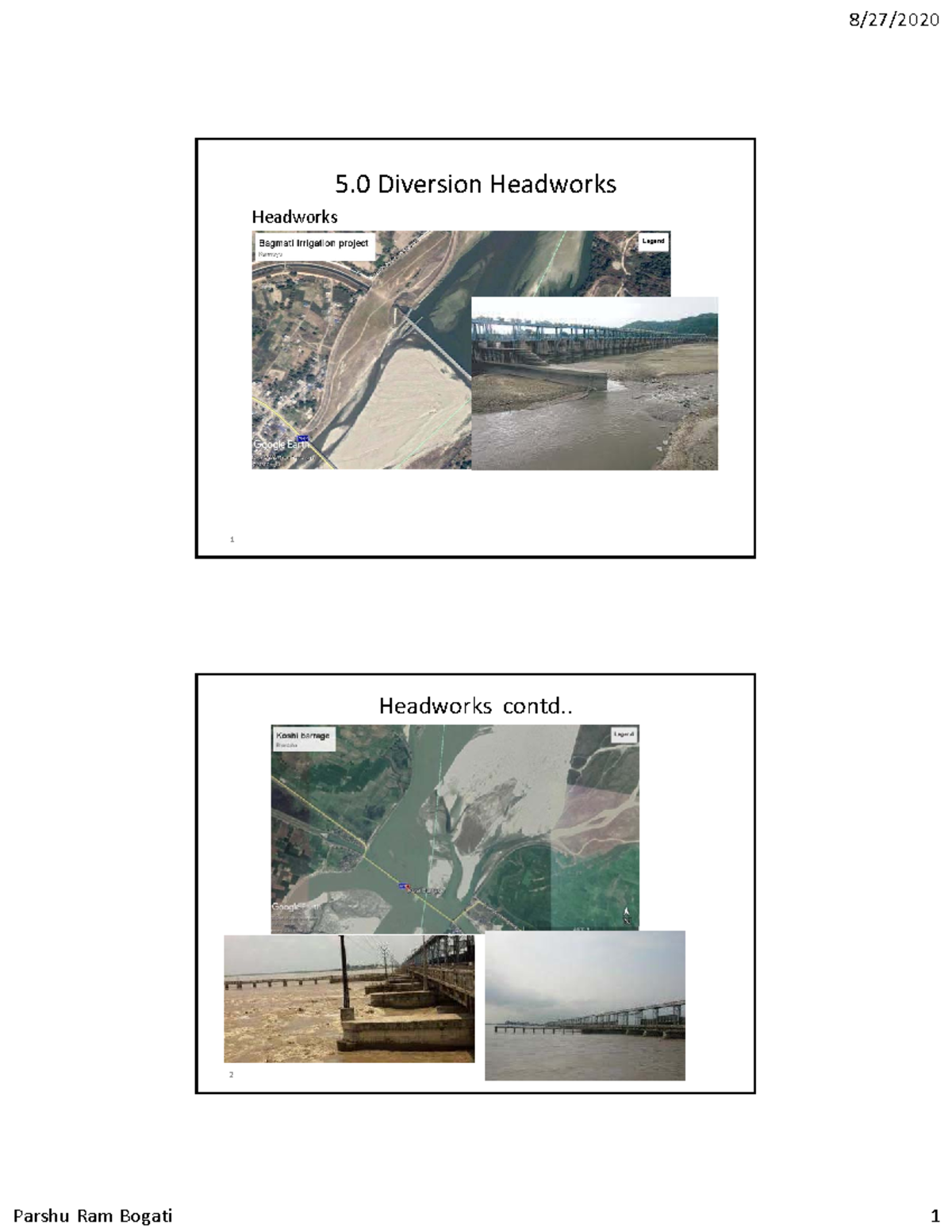 Diversion Headwork part 1 - 5 Diversion Headworks Headworks 1 Headworks ...