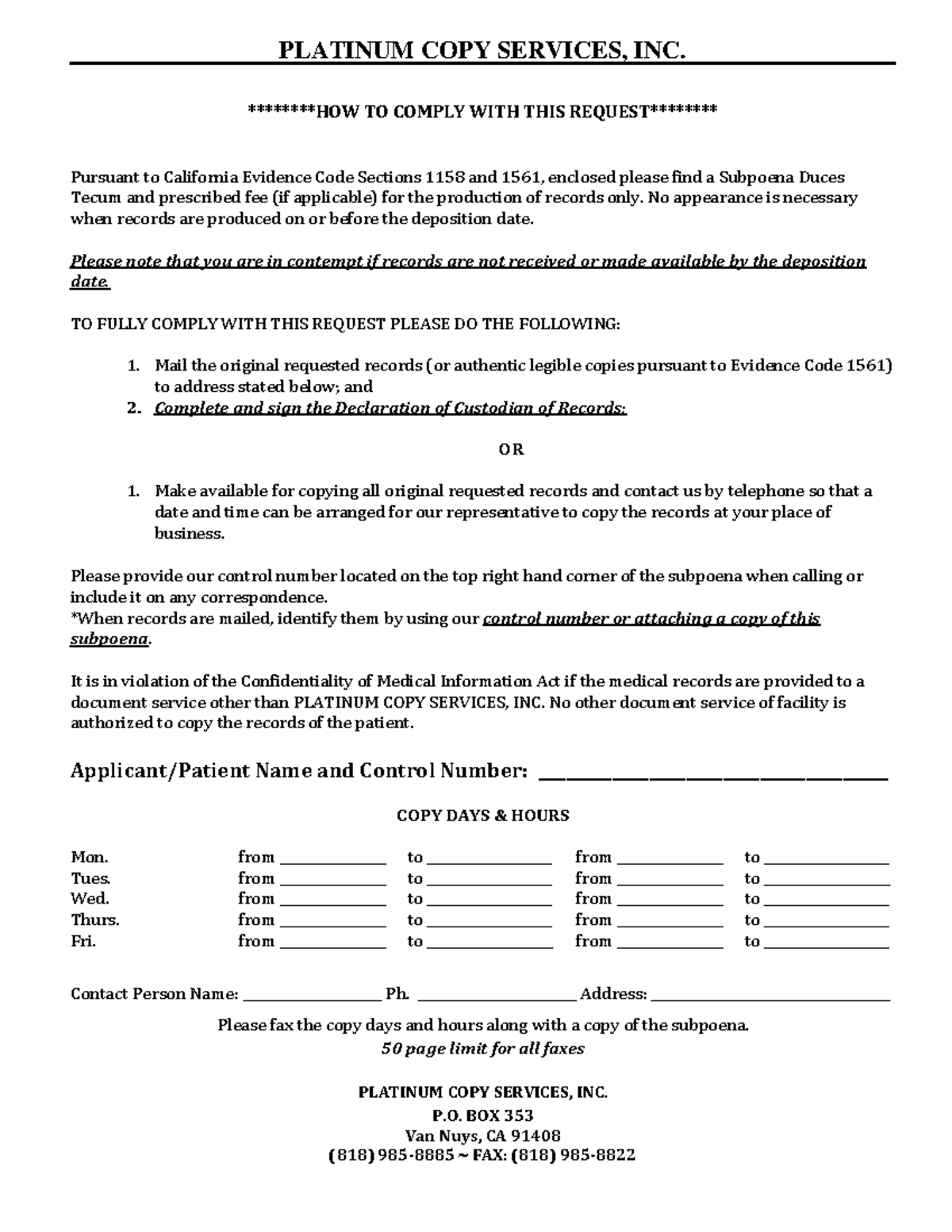 HOW TO Comply WITH SDT NEW PLATINUM COPY SERVICES, INC. HOW TO COMPLY