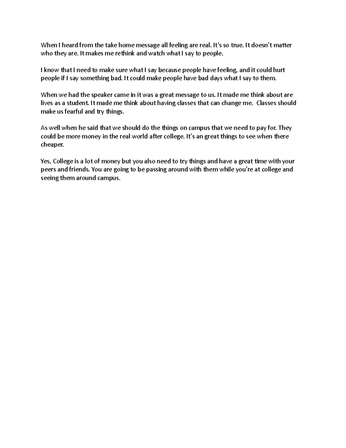 DR Chap 2 - N/A - When I heard from the take home message all feeling ...
