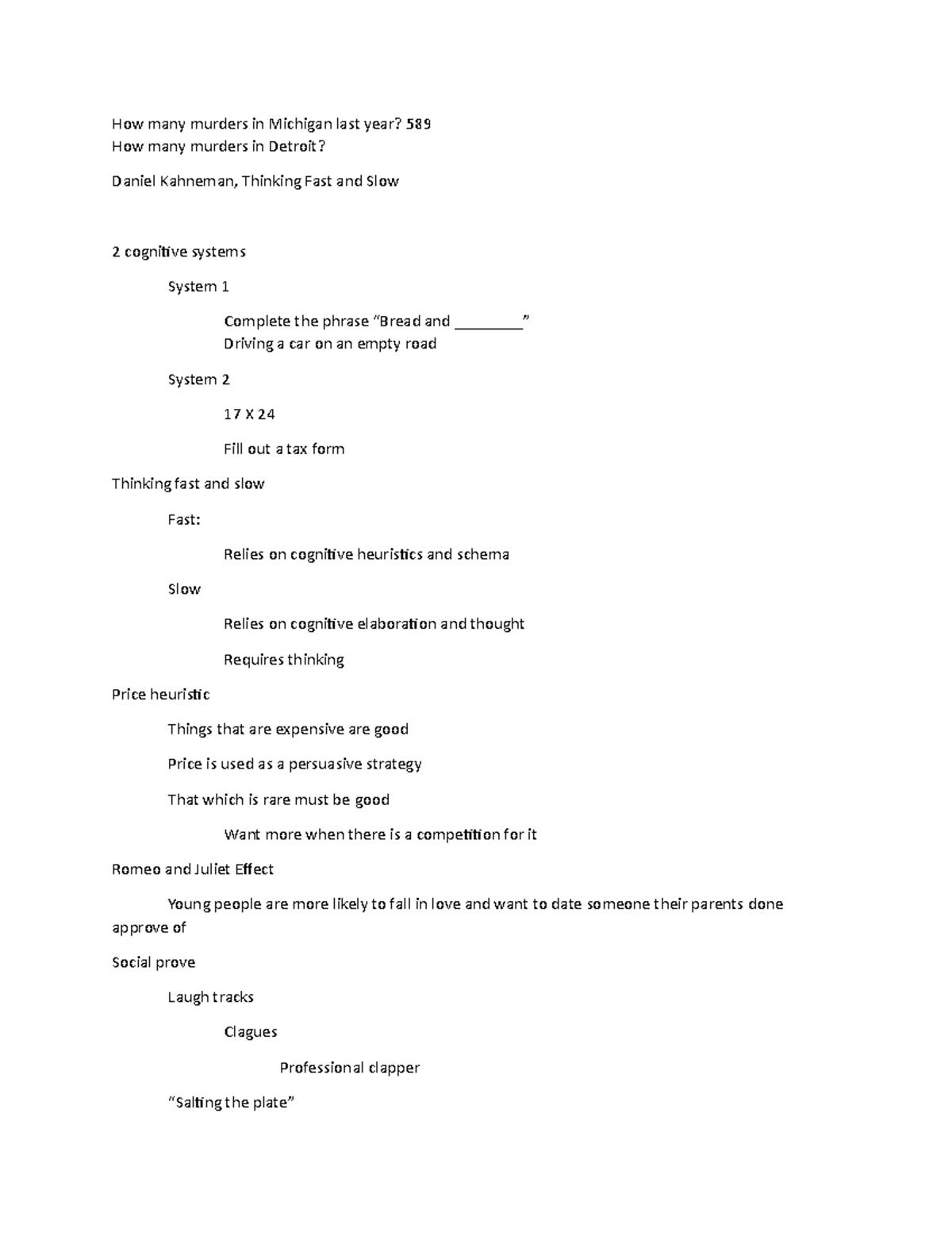 Fast Slow Contrast ELMAttitudes How many murders in Michigan last year? 589 How many murders