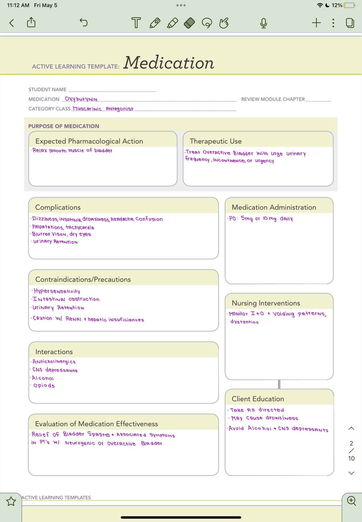 Oxybutynin Ati Medication Template Active Learning Te vrogue.co