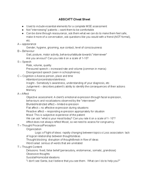 Abscatt Notes - ABSCATT Notes Used to include essential elements for a ...