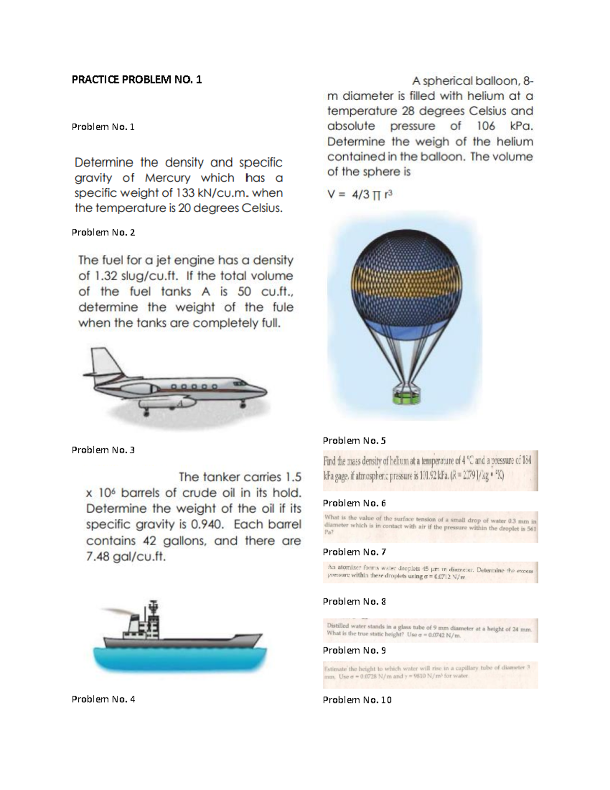 Practice Problem NO 1 - PRACTICE PROBLEM NO. Problem No. Problem No ...