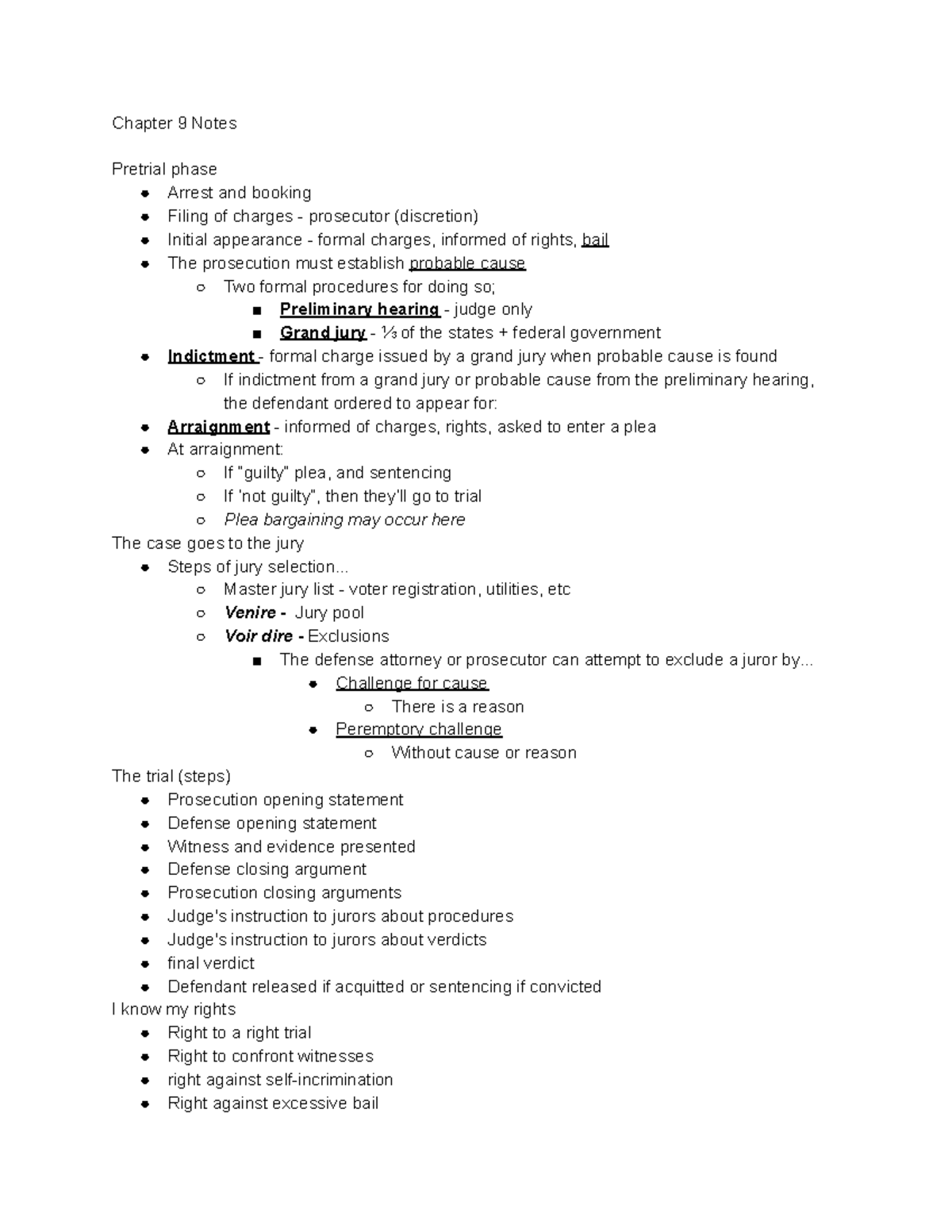 CRM chapters 9-13 - Prof Chris Williams - Chapter 9 Notes Pretrial ...