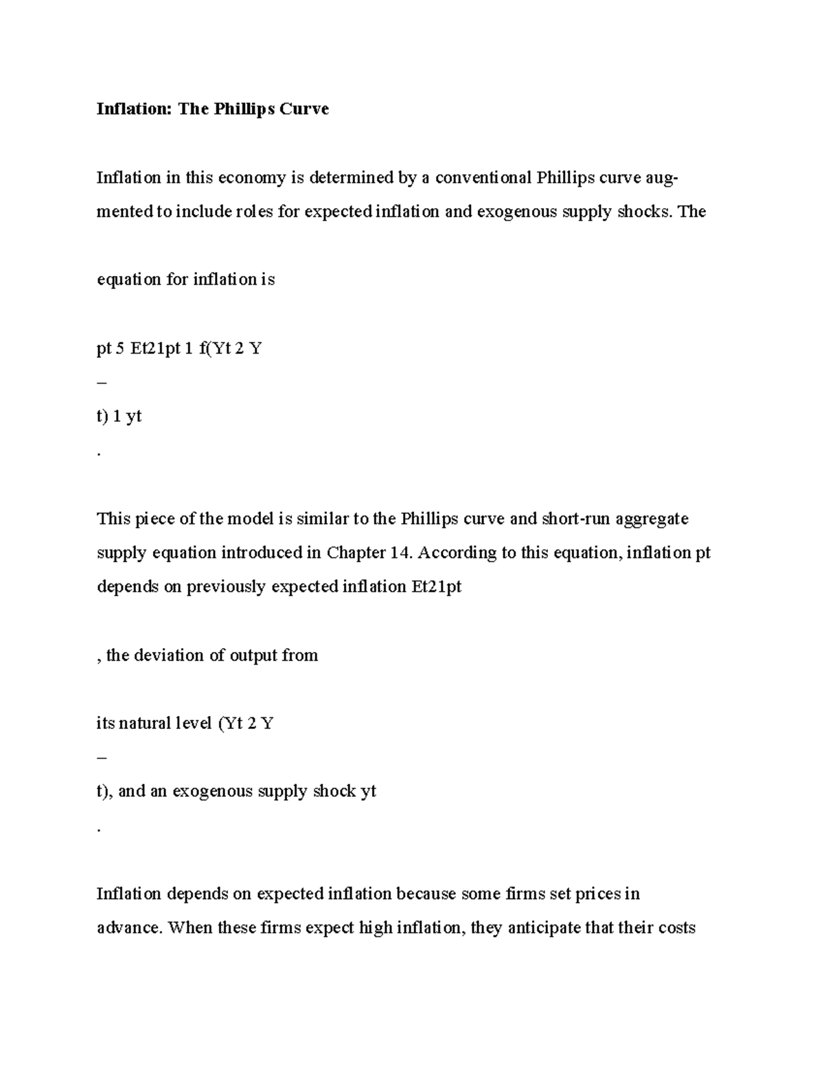 Inflation The Phillips Curve - Inflation: The Phillips Curve Inflation ...