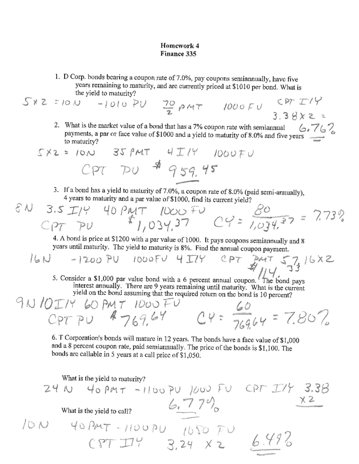 HW 4 Answers - FIN 335 - Studocu