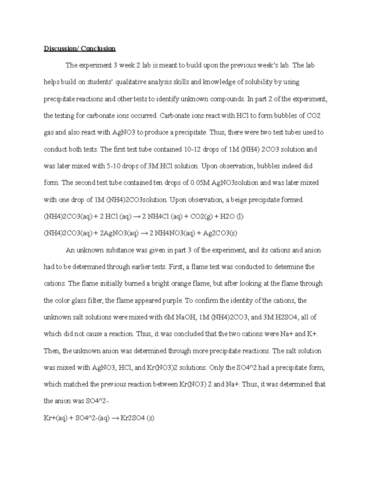 Exp 3 week 2 - Experiment 3 week 2 conclusion - Discussion/ Conclusion ...