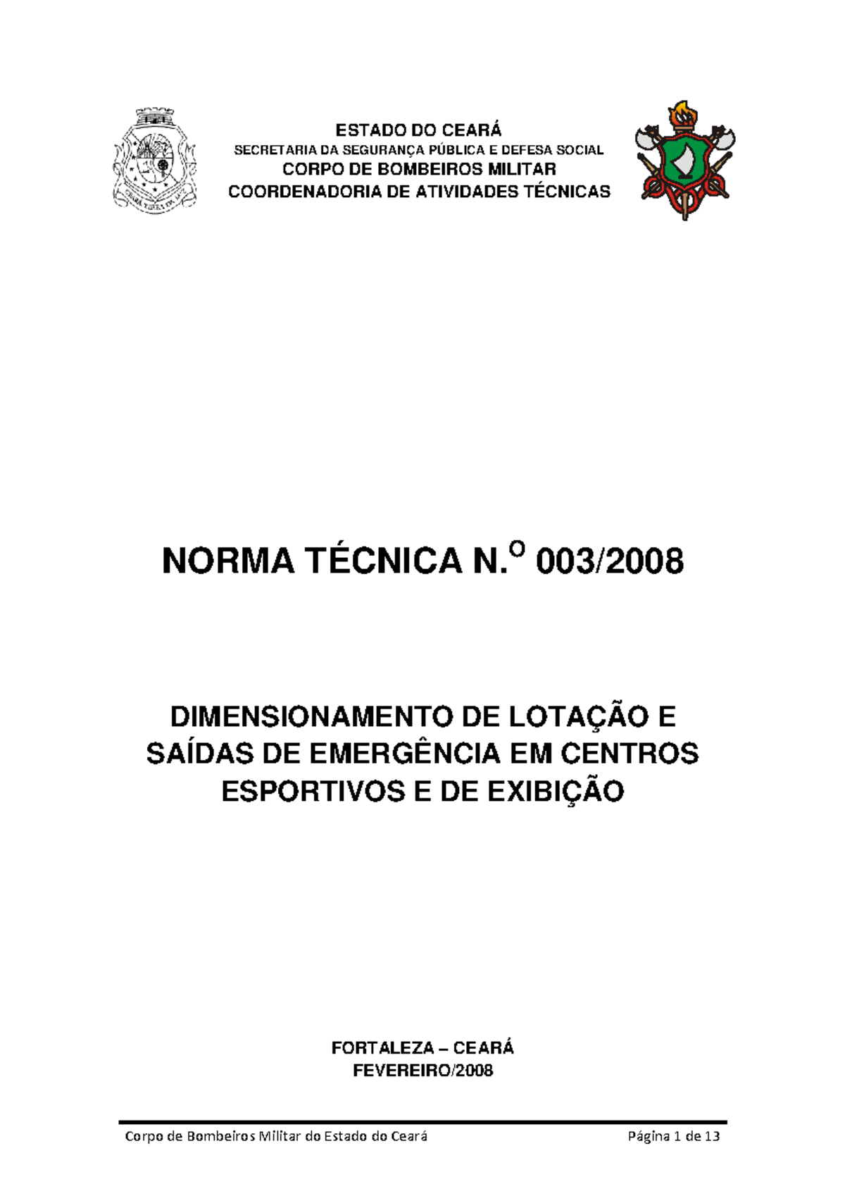 NT03 saida eventos - norma de cbmce - ESTADO DO CEARÁ SECRETARIA DA ...