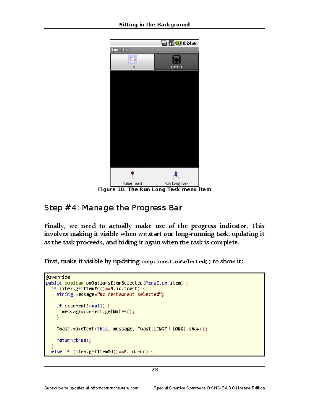 Android Lecture Notes Sitting In The Background Figure 18 The Run