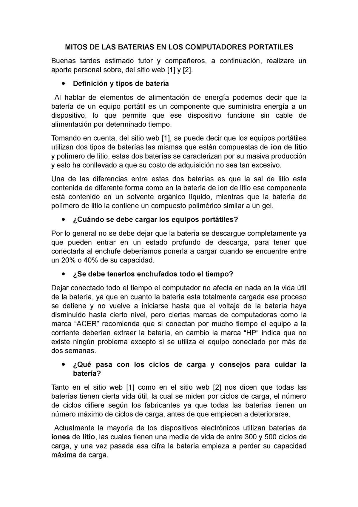 Baterías en portátiles: estos son 11 de sus mitos y realidades más  importantes