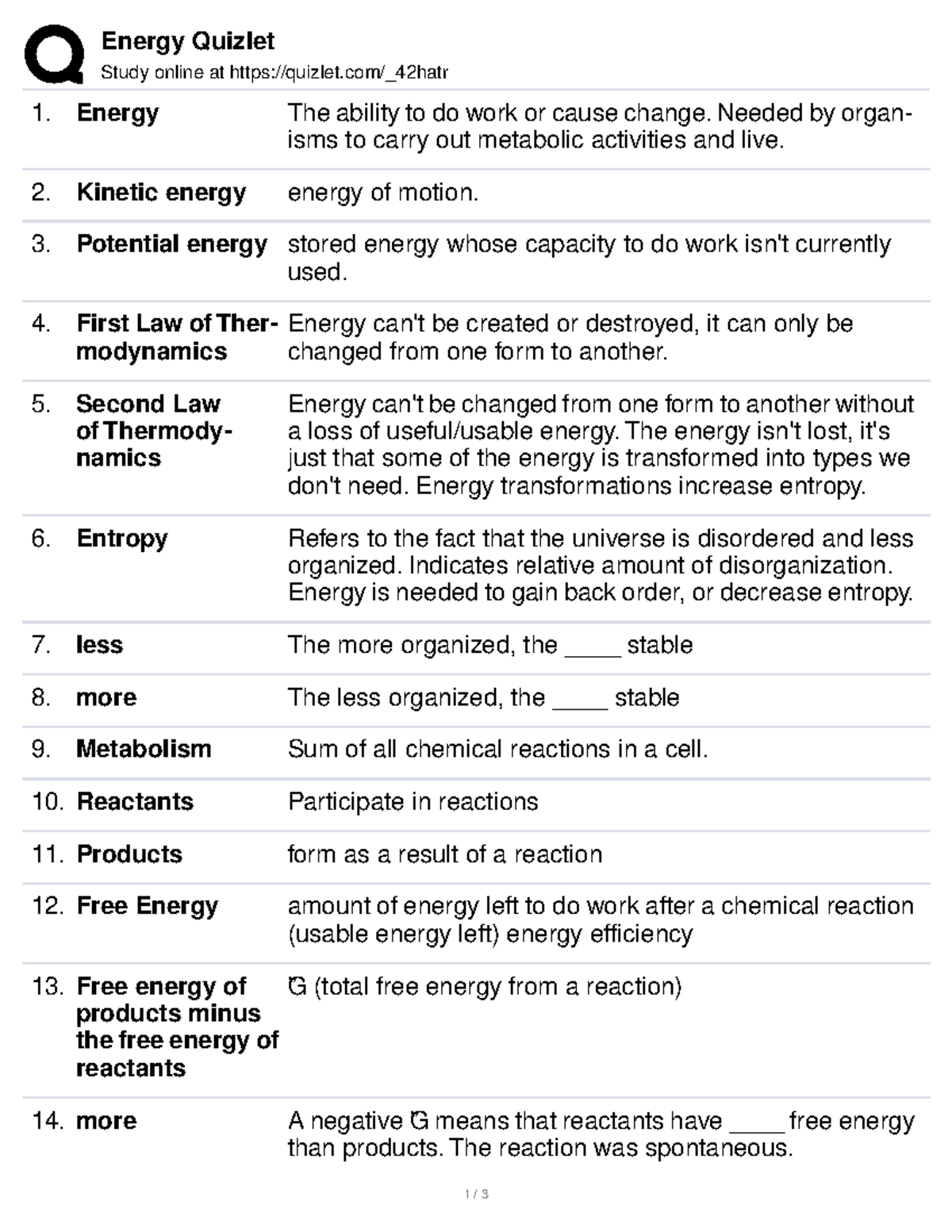 Energy Flashcards - Energy Quizlet Study online at quizlet/_42hatr ...