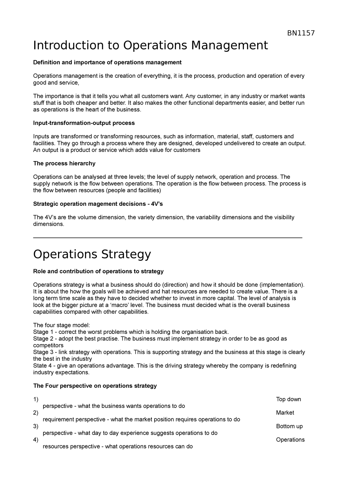 operations management literature review