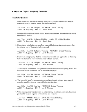 Answers Chapter 12 - Managerial Accounting, 17th Edition, 2020, By ...