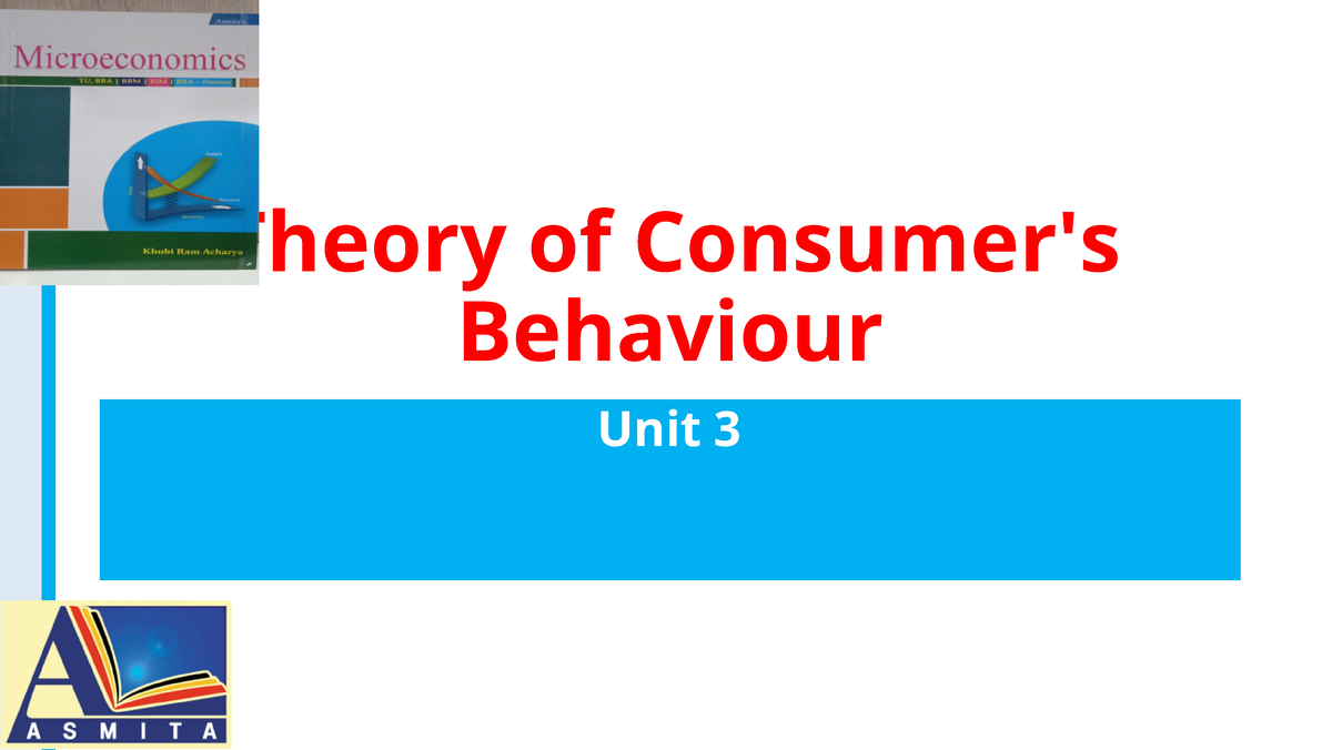 03 Unit Pps - Bba 1st Sem - Theory Of Consumer's Behaviour Unit 3 Learning Objectives On ...